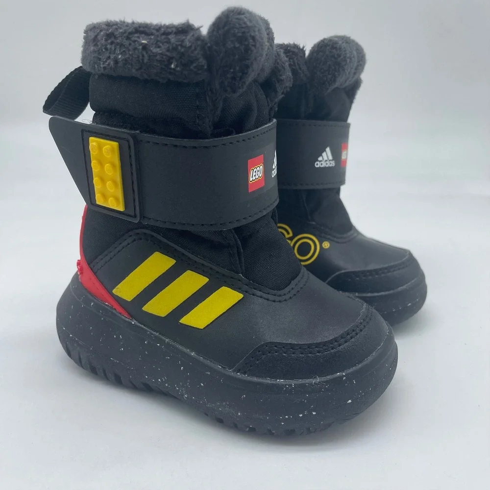 Adidas x LEGO Sport Winter Boots Black Yellow Red GZ2075 Infant Size 4K